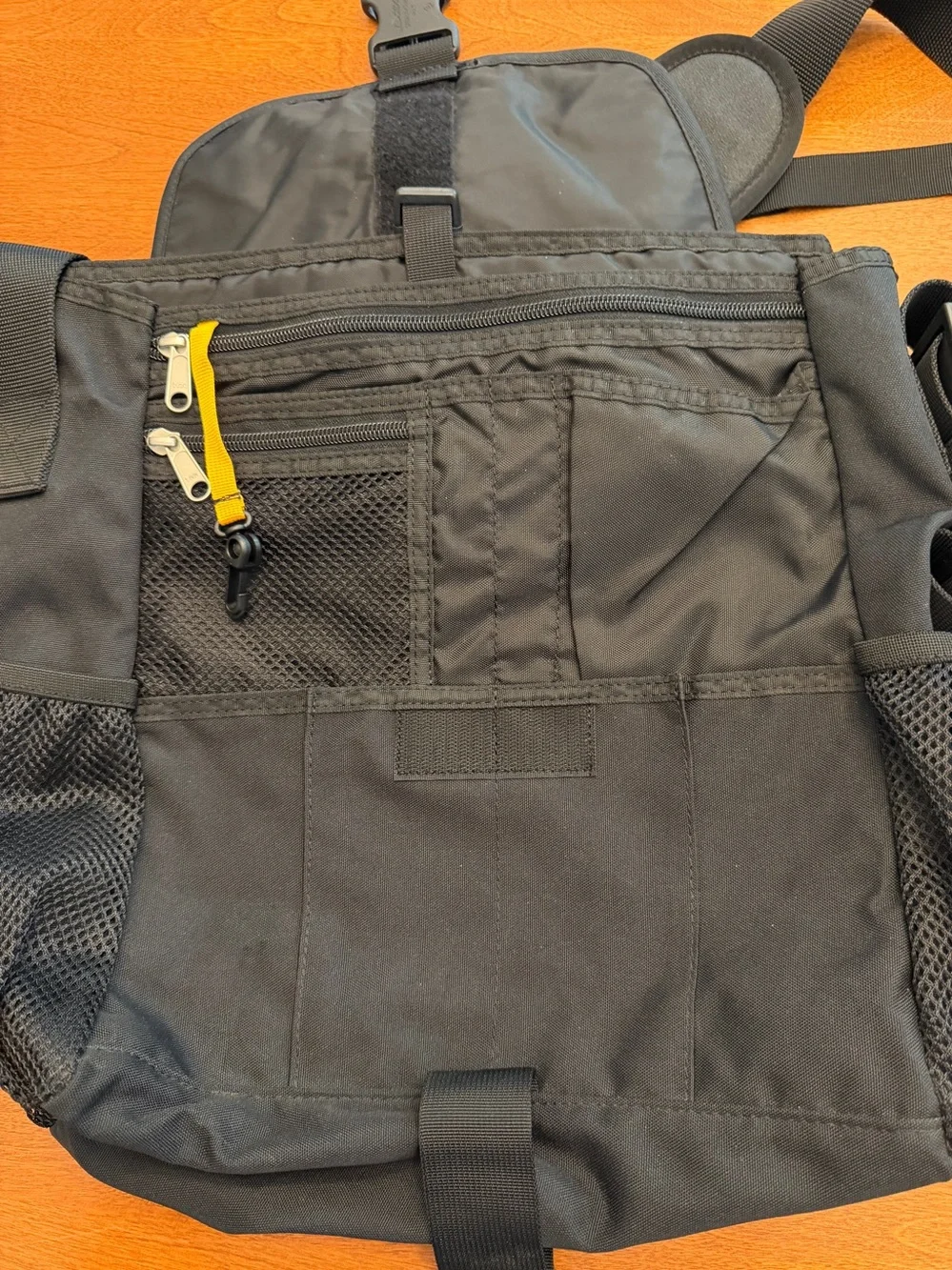 Columbia Men's Black and Gray Messenger Bag with Yellow Accent